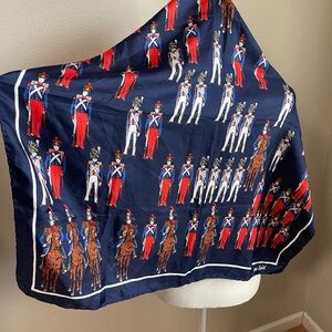 Marie Chantal Navy Blue Equestrian Print Scarf